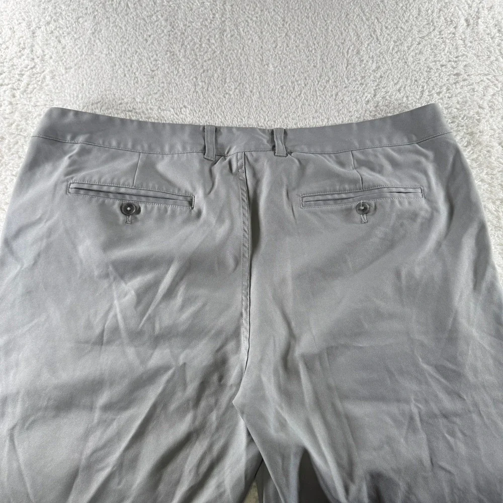 Mizzen + Main 38x32 Athletic Stretch Golf Pants Light Gray Grey Straight Leg
